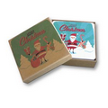 4-pc Square Coaster Set in Custom Printed Craft Paper Gift Box